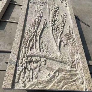 桂林 黄金麻雕刻板浮雕迎客松