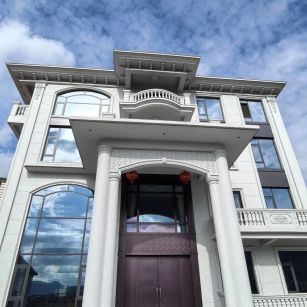 桂林白麻别墅外墙干挂石材效果示例