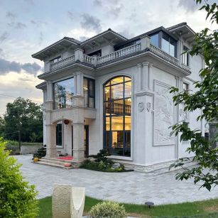 桂林 白麻花岗岩私人别墅干挂石材豪华定制