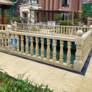 桂林黄金麻花岗岩石材栏杆，扶手，将军柱，花瓶柱