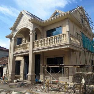 桂林 黄金麻花岗岩石材私人别墅雕花门楼柱阳台栏杆