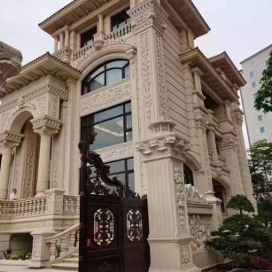 桂林 黄金麻花岗岩别墅外墙干挂效果展示