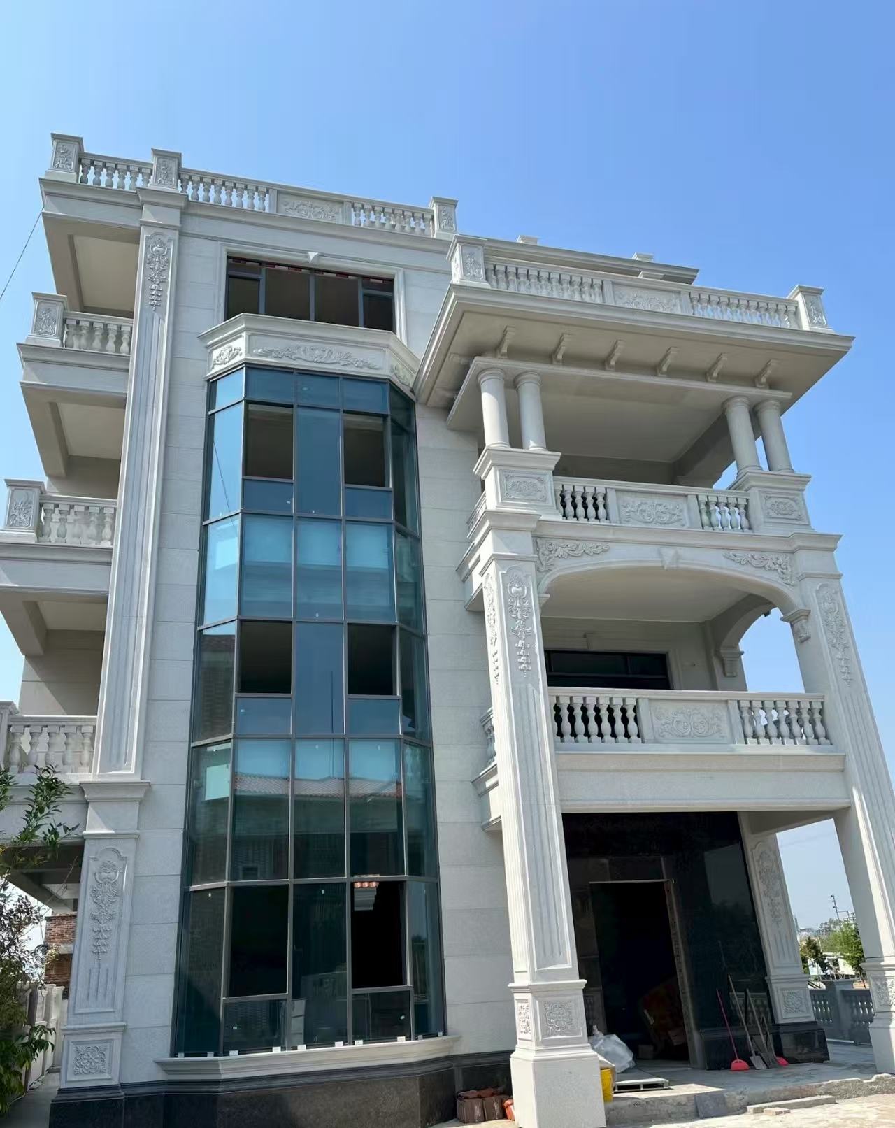 桂林 白麻花岗岩别墅外墙干挂效果展示