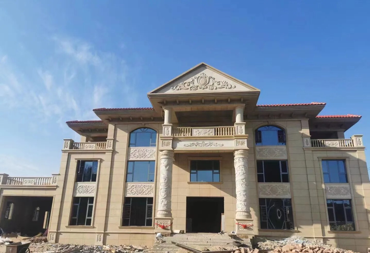 桂林 黄金麻花岗岩别墅外墙干挂